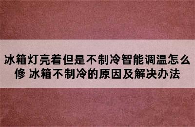 冰箱灯亮着但是不制冷智能调温怎么修 冰箱不制冷的原因及解决办法